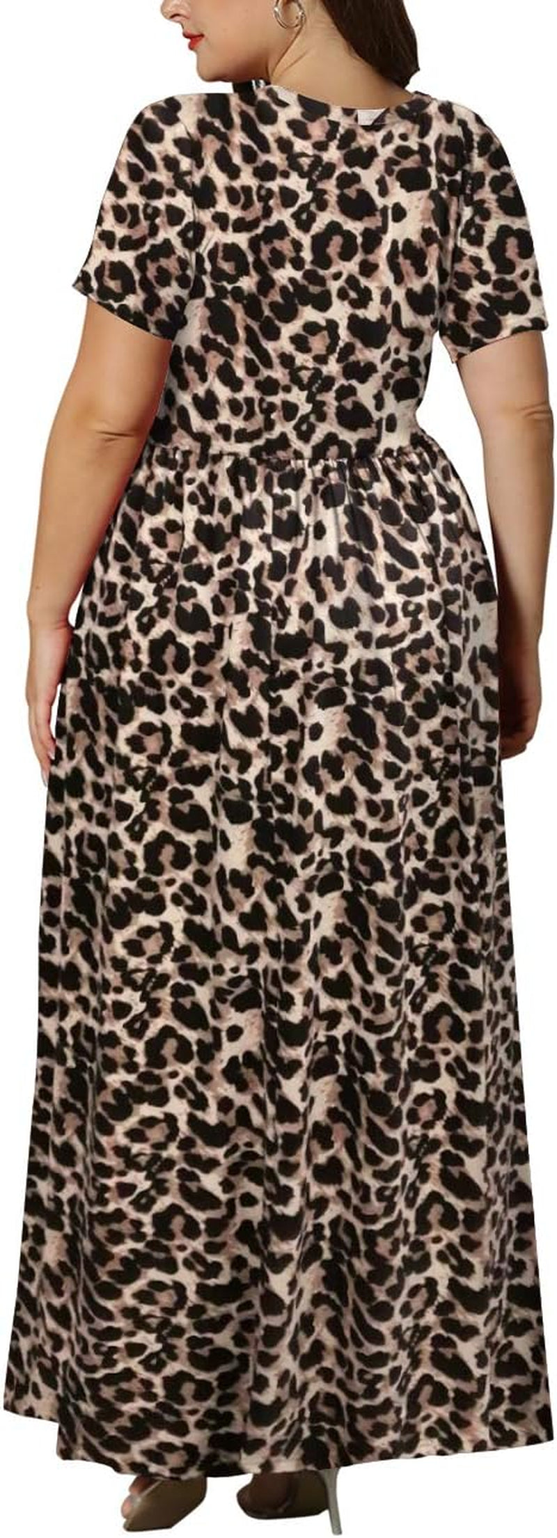 Women’S plus Size Maxi Dresses for Curvy Women Summer Casual Short Sleeve Long Dress with Pockets